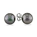 14K White Gold 9-10mm Black Tahitian Pearl title=