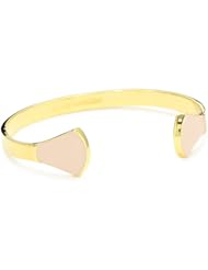 Dean Davidson "CLEO" Gold with Blush Enamel Fan Cuff Bracelet