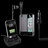 Verizon AIP4MEGABUN Soft Touch Cover, Stereo Headset for iPhone 4 - Combo P ....
