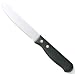 Walco Jumbo Round Tip S/S Steak Knife w/ 2-Rivet Black Plastic Handle - Dozen
