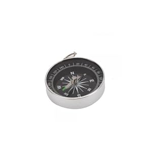 Usongs Mini Stainless Steel Portable Camping Round Compass Outdoor Hiking Key Ring