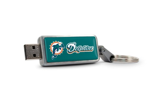 Centon Miami Dolphins Edition NFL DataStick Keychain V2 4 GB USB 2.0 Flash Drive