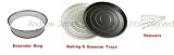 Halogen Oven Accessories includes extender ring, baking and steamer trays and skewers, suitable for any 10-12 litre Halogen Oven