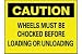 Plastic "Chock Your Wheels" Safety Warning Sign 14 X 10