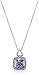 Amazon Collection Sterling Silver Square Gemstone Earrings and Pendant Necklace Jewelry Set