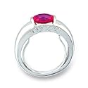 Women's Solitaire Ruby Cubic Zirconia Rhodium Ring, Size: 5-10