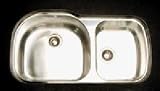 Oliveri 885U Stainless Steel Sink, Double Large/Medium D Basin, Medium Basin on Right, Down Underm