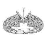 1/10 Carat Pave Diamond 14k White Gold Vintage Engagement Setting
