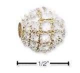 Sterling Silver 11mm CZ Disco Ball Slider Pendant