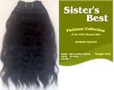 Sister's Best Human Weaving Hair Wet and Wavy Weave 18 inch - Color 2 - Darkest Brown Black