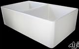 ALFI brand AB538 32 Smooth Double Bowl Fireclay Farmhouse Kitchen Sink - White