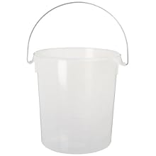 Rubbermaid Commercial 5729-24 Polypropylene Storage Container without Lid, Round, 14" Height, Clear