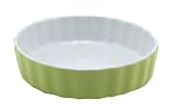 BIA Cordon Bleu One-Quart Round Quiche, Two-Tone Leaf/White