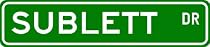 SUBLETT Street Name Sign ~ Personalized Family Lastname Sign ~ Gameroom, Basement, Garage Sign