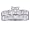 1 Carat Princess Baguette Diamond 14k White Gold Bridal Set Ring