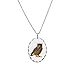 Necklace Oval Charm Eurasian Eagle Owl title=