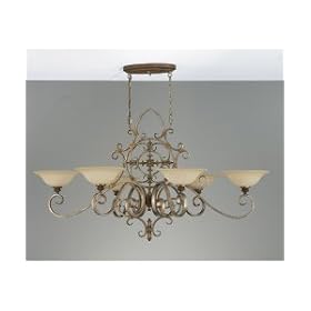 Alderson Oval Chandelier in Gilded Imperial Silver and Pecan by Murray Feiss