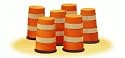 Lionel 32922 Construction Barrels / 6Pk