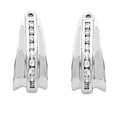 14K White Gold Diamond Earring Jackets – 0.27 Ct.