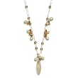 16"+2" Extension Drop Necklace with Peridot,Carnelian,Cultured Freshwater Pearl,Crystal and Fluorite