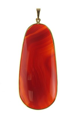 valentine Amber Color Large Agate PendantB00B0IEOMQ