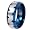 8MM High Polished Stainless Steel Ring with Blue Plated Faceted Edges For Men