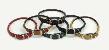 Coastal Pet Products Oak Tanned Red Leather Round Collar for Dogs
