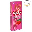 Glico Pocky Biscuit Sticks with Strawberry Cream, 1.41-Ounce Boxes (Pack of 10)