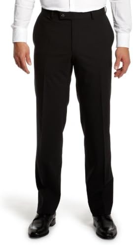 Gino Valentino Black Label Premium Wool Silk Flat Front Mens Dress Pants