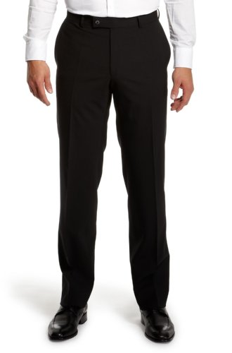 Gino Valentino Black Label Premium Wool Silk Flat Front Mens Dress Pants