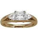 14K Rose Gold Three-Stone Diamond Ring
