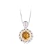 14K Yellow Gold and Sterling Silver 1/4 ct. Diamond with 5 ct. Citrine Pendant with Chain