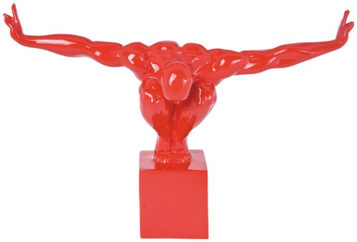 Kare 30794 Deko Objekt Athlet Small 0.29 x 0.43 x 0.15 m Fiberglas, Fu&szlig;:Fiberglas, rot