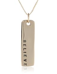 14k Gold over Sterling Silver Dog Tag Pendant Necklace, 18"