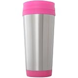 16oz Azuma Thermal Drinks Cup With Coloured Lid - Pink