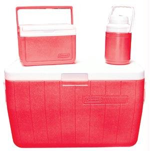 Coleman Cooler Combo (Red, 48-Qt / 5 Qt / 1/3 Gallon)