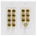 GE 87693 Speaker Wall Plate with 14 Binding Post and 1 RCA Audio Jack