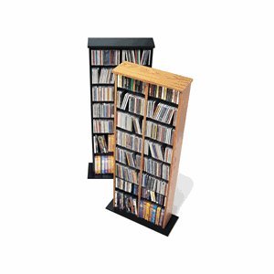 Prepac Black Double Media (DVD,CD,Games) Storage Tower