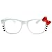 zeroUV - Womens Retro Fashion Kitty Clear Lens Glasses w/ Bow and Whiskers