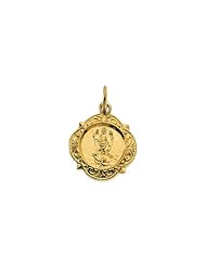 12.14X12.09 mm St. Raphael Medal in 14K Yellow Gold