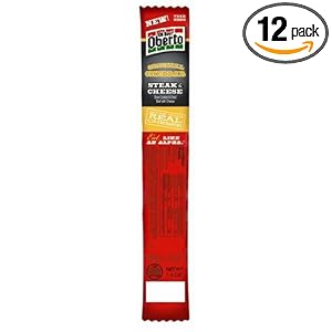 Oh Boy! Oberto Original Cheddar Steak and Cheese Stick, 1.4-Ounce Sticks (Pack of 12) by Oh Boy! Oberto