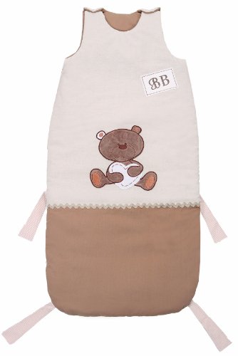 Candide 112742 Schlafsack Bebe traditonell 6-36 Monate, verstellbar, beige/braun mit B&auml;rchenapplikation