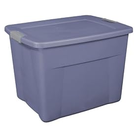 Sterilite 19401006 Latch Tote with Titanium Latches, Lapis, 6-Pack, 22-Gallon