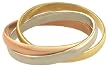 18K White/Yellow/Pink Gold Thin Tri-Color Rolling Ring (1.5mm each band)