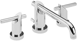 Altmans NU10XPG Nuva PVD Polished Gold Complete Widespread Bathroom Faucet with Pop-Up Drain