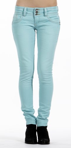 Wallflower Junior Vintage Skinny Premium Denim Jean in Sea Blue and Sand product image