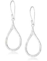 Argento Vivo Sterling Silver Open Hammered Teardrop Earrings