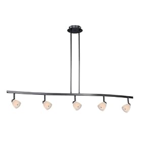 Spot Light Pendant - 5 Light Spot Pendant Lighting Fixture - Dark Bronze - White Umbra... by Vaxcel Lighting