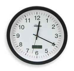 Dakota Designs 2CJA4 Clock w/Digital Date, Rnd, Anlg, 13 In, Blk