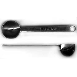 Illy 7 gram stainless steel measuring spoon with logo.